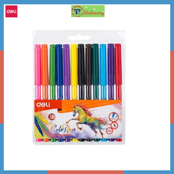 Bút lông màu, bút dạ màu Deli đẹp rẻ 12/18/24 MÀU- Mã C10003/C10013/C10023