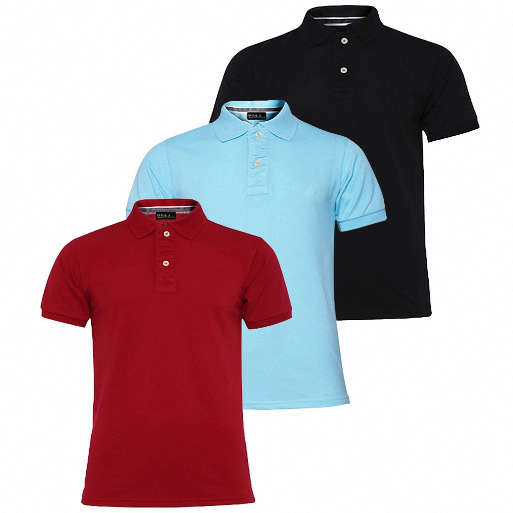 ÁO THUN NAM POLO HÀNG HIỆU VNXK ĐA DẠNG MÀU SẮC SIÊU CÁ TÍNH COMBO 3 ( ĐỎ T-XTT-Đ ) - EZA