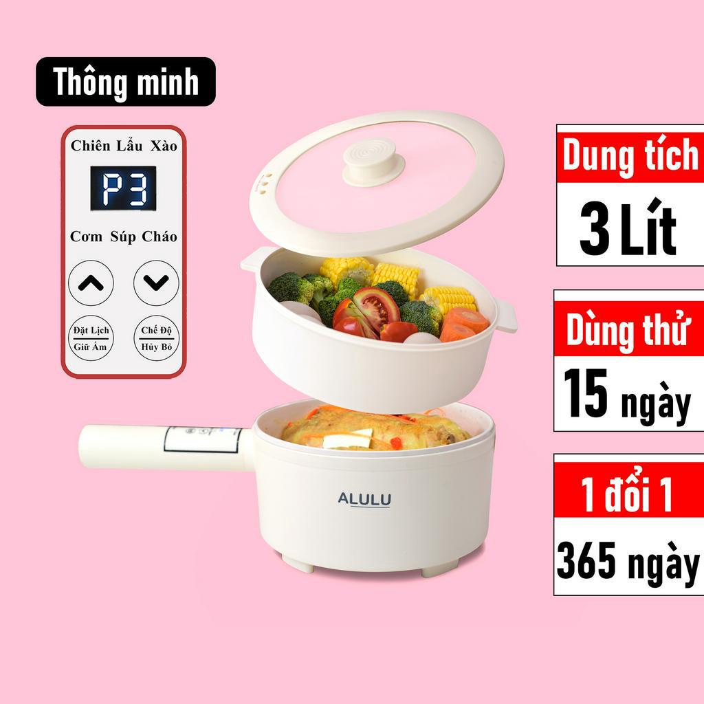 Nồi lẩu điện đa năng ALULU (PM0830D), dung tích 3L, kèm khay hấp, 1 đổi 1 trong 365 ngày