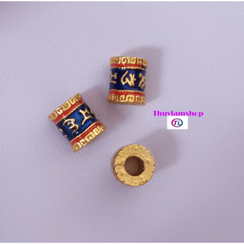 Charm Nepal nhà Phật khắc chú Ommani bình an may mắn bền màu làm vòng trầm vòng handmade