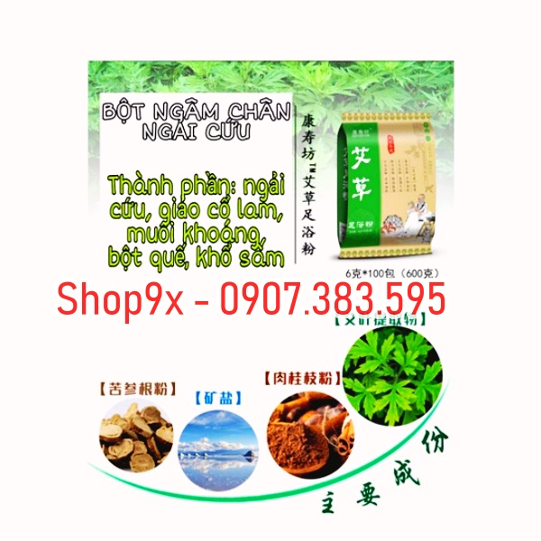 100 Gói Bột Thảo Dược Ngâm Chân Túi Lọc Đông Y - Thải Độc Giảm Đau Nhức - Tê Chân - Giảm Hôi Chân Đủ Vị