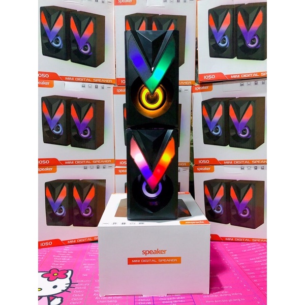 Loa Máy Vi Tính SPEAKER 1050 Có Đèn Led, Âm Thanh Hay Sắc Nét, Thiết Kế Sang Trọng Đẹp Mắt, Mang Lại Âm Thanh Tuyệt Vời