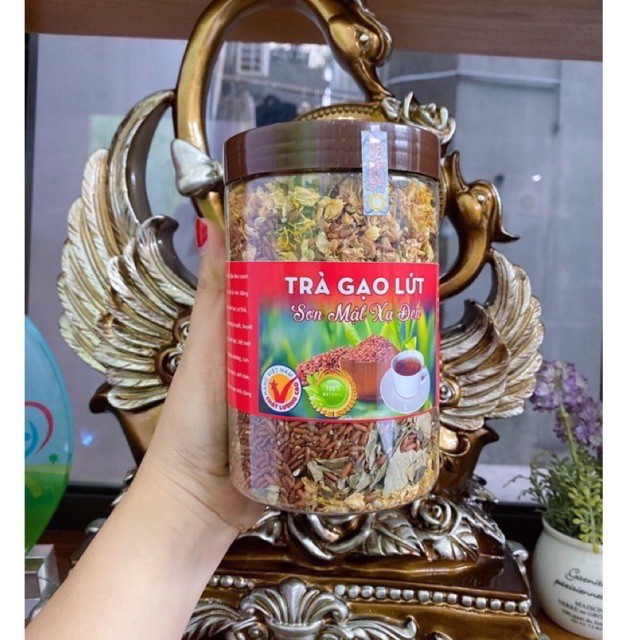 Trà gạo lứt sơn mật xạ đen hộp 500g