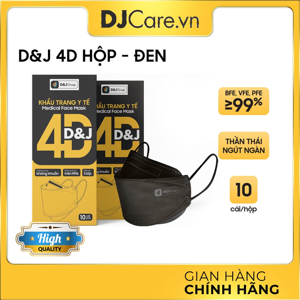 [HÀNG XUẤT KHẨU] Khẩu trang y tế D&J KF94 (4D) kháng khuẩn 99% (1 HỘP/10 CÁI) | BigBuy360 - bigbuy360.vn