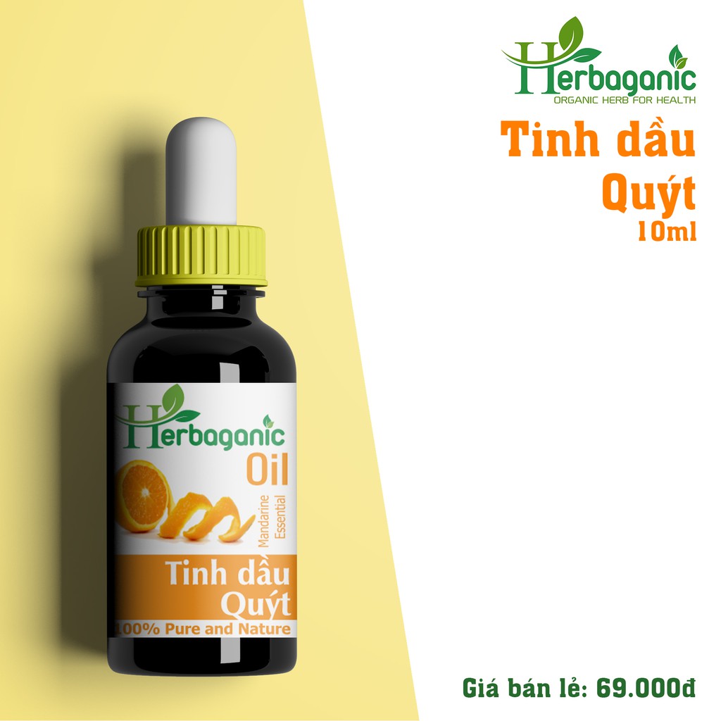 Tinh dầu Vỏ Quýt - Mandarine Essential Oil, Herbaganic Oil - Tinh dầu thiên nhiên nguyên chất, nhập khẩu trực tiếp