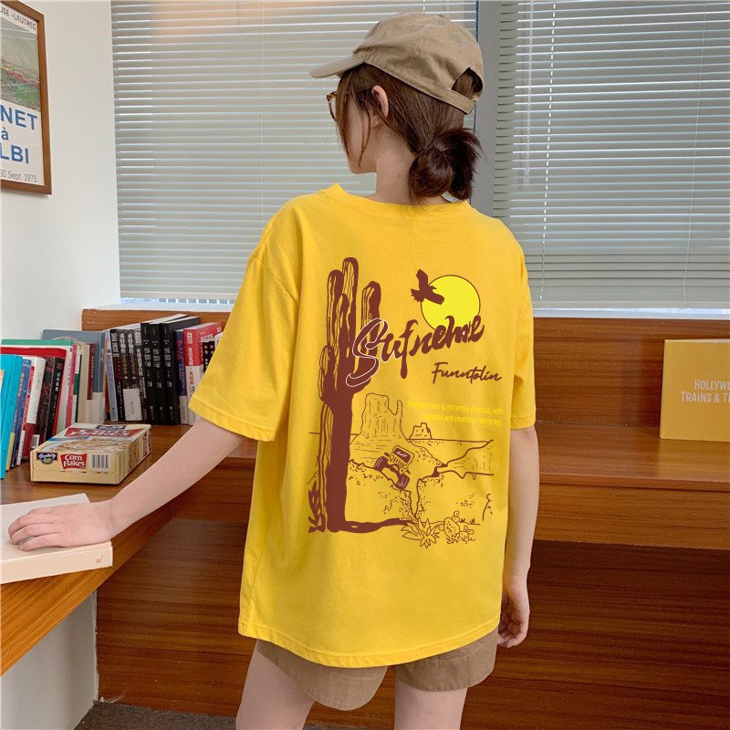 Áo thun unisex nam nữ tay lỡ phông form rộng teen cổ tròn oversize CATUS cotton giá rẻ màu đen trắng tee pull freesize