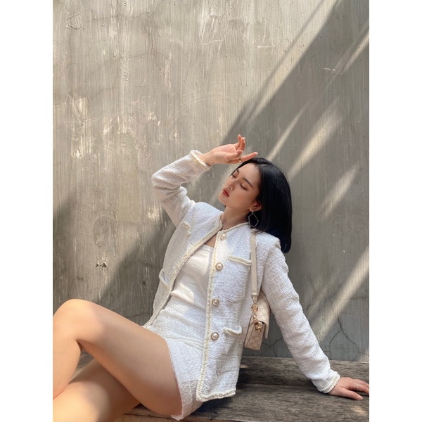 WHITELAZZ | Set áo blazer quần shorts - Daisy Tweed Set