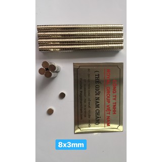 Nam châm viên đất hiếm 8x3mm