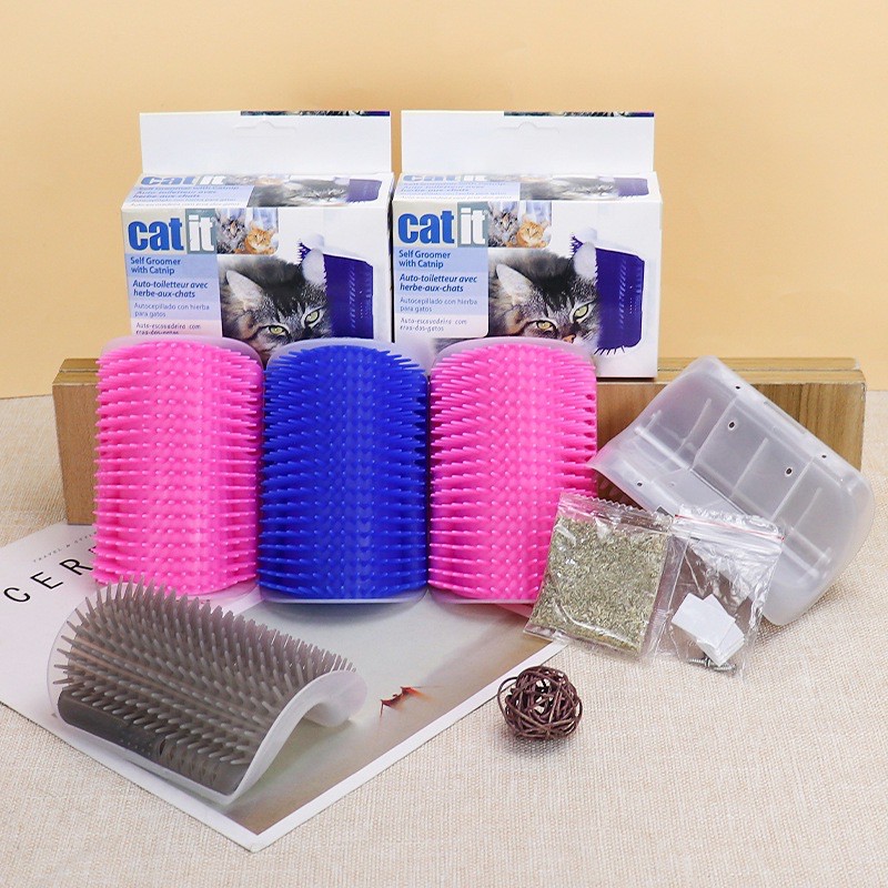 Lược gắn tường lấy lông tự động CatIt Lược lấy lông gãi ngứa cho mèo kèm cỏ catnip Surica PK24