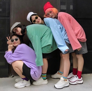 🔥 ÁO THUN TAY DÀI TRƠN OVERSIZED- ẢNH THẬT -BASIC LONGTEE 👾