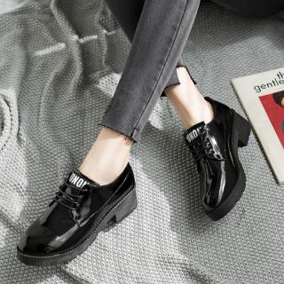 Giày Da Đế Dày Phong Cách Retro Anh Quốc Dễ Phối Đồ Thời Trang Mùa Thu Dành Cho Học Sinh