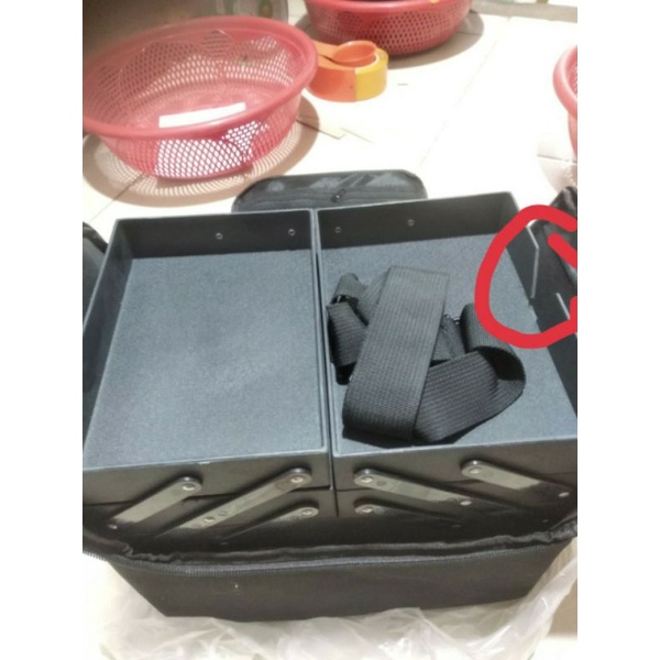 Cốp đựng đồ nail vỏ vải bền loại cốp to chuyên dụng đựng dụng cụ nail mi kt 27x28x21 cm.