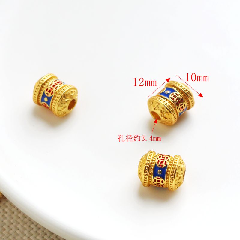 Hạt Xỏ Lỗ Đồng Mạ Vàng 18k 10mm Dùng Làm Trang Sức diy