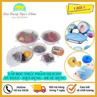 Lắp bảo quản thực phẩm, bộ 6 lắp silicon bảo quản thực phẩm đa năng siêu tiện dụng, an toàn tuyệt đối khi sử dụng