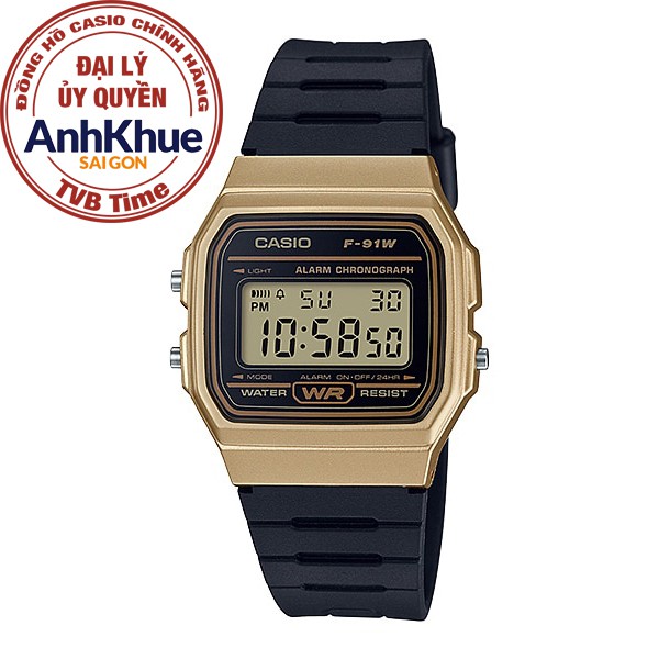 Đồng hồ unisex dây nhựa Casio Standard chính hãng Anh Khuê F-91WM-9ADF (35mm)