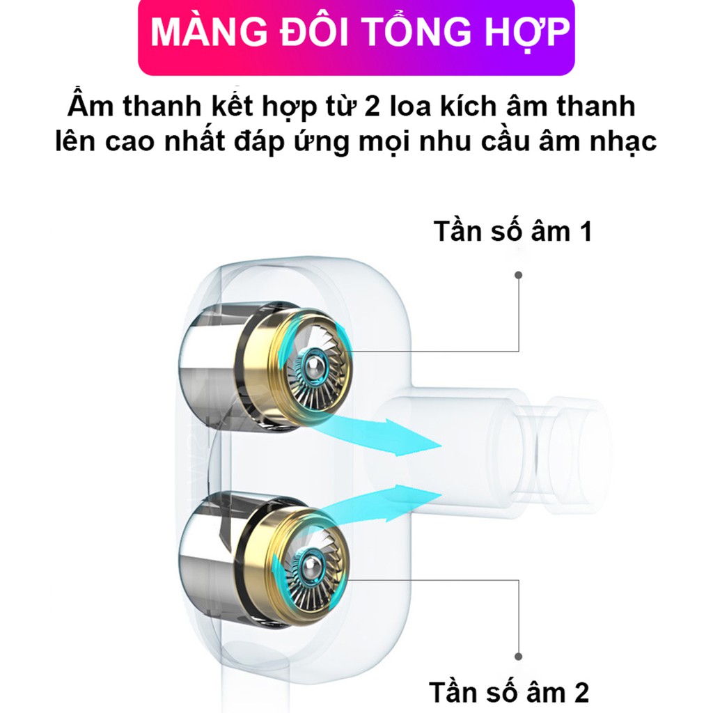 Tai nghe nhét tai có dây có mic giá rẻ SIDOTECH SD9 âm bass kép nghe nhạc EDM Remix chơi gaming esport jack 3.5mm