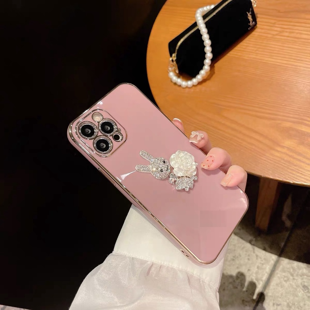 Ốp Điện Thoại tpu Mềm Hình Thỏ Đính Đá Cho Iphone 7plus 12 pro max 11 pro max xs max xr x 13promax 14Proax