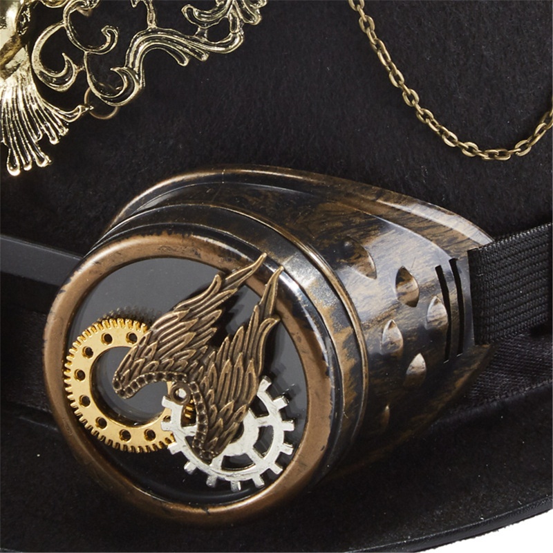 Xiangbao Mũ Hóa Trang Đầu Hươu Phong Cách Steampunk Gothic Có Dây Xích Cho Tiệc Halloween