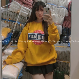 Áo sweater nỉ bông Rollerskat M339[Kèm hình thật]