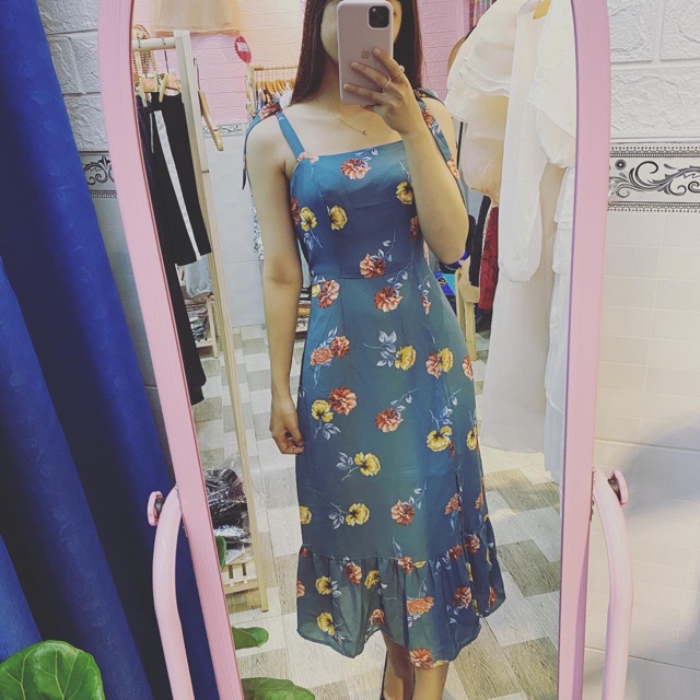Đầm maxi hoa 2 dây