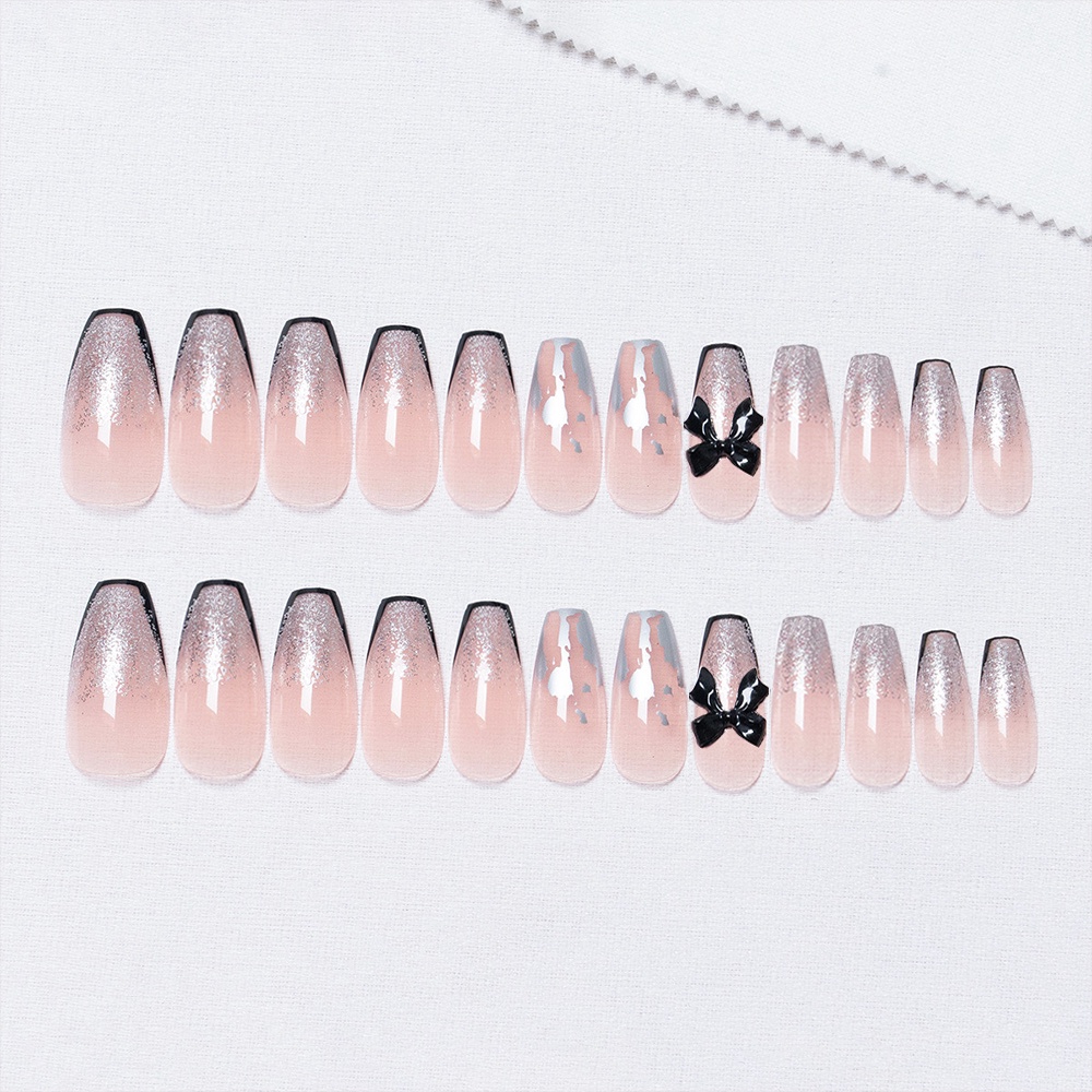 2405 YUKEHUI bộ móng tay giả set móng giả trong suốt móng tay giả đính nơ móng tay giả dài đính đá móng giả đẹp bộ móng tay giả đính đá móng tay giả đính đá ngắn   móng tay giả kèm keo  móng giả thiết kế