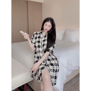Đầm Mango loại 1 thiết kế cao cấp - Váy ngủ lụa mát xinh cute chuẩn from chuẩn dáng hoạ tiết sang trọng