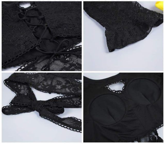 Bộ bơi ren phối màu trắng | BigBuy360 - bigbuy360.vn