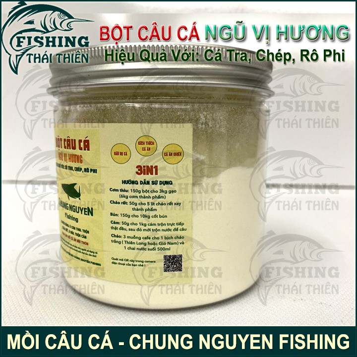 Bột Câu Cá Ngũ Vị Hương Hiệu Quả Với Cá Tra, Chép, Rô Phi Chuyên Dùng Ủ Cơm Thiu, Trộn Cháo Rết, Ủ Bún, Trộn Cám