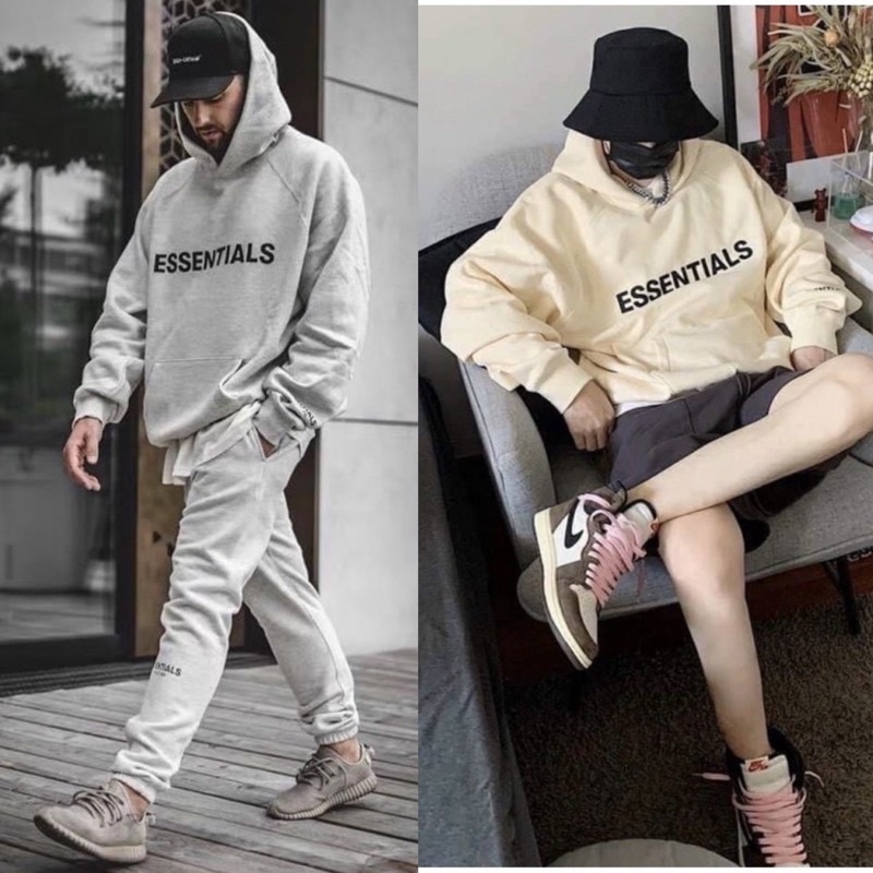 Set bộ ESSENTIALS/ Áo HOODIE ESSENTIALS (Hình ảnh +Video thật 100% Chilif ) Fresship 🖤 | BigBuy360 - bigbuy360.vn