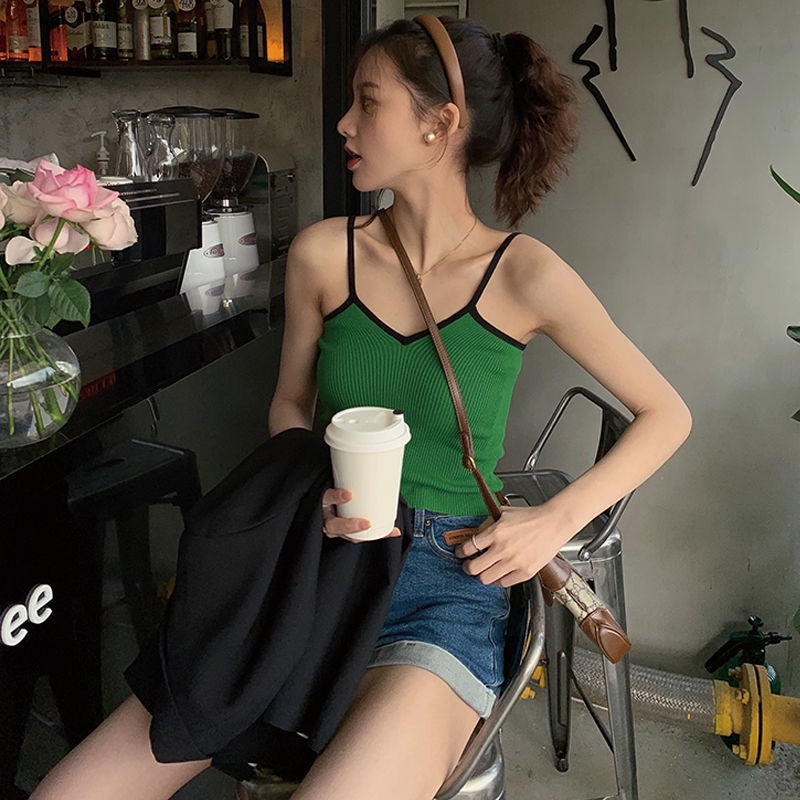 COZOK Áo Dệt Kim Sát Nách Dáng Ôm Quyến Rũ Dễ Phối Đồ Thời Trang