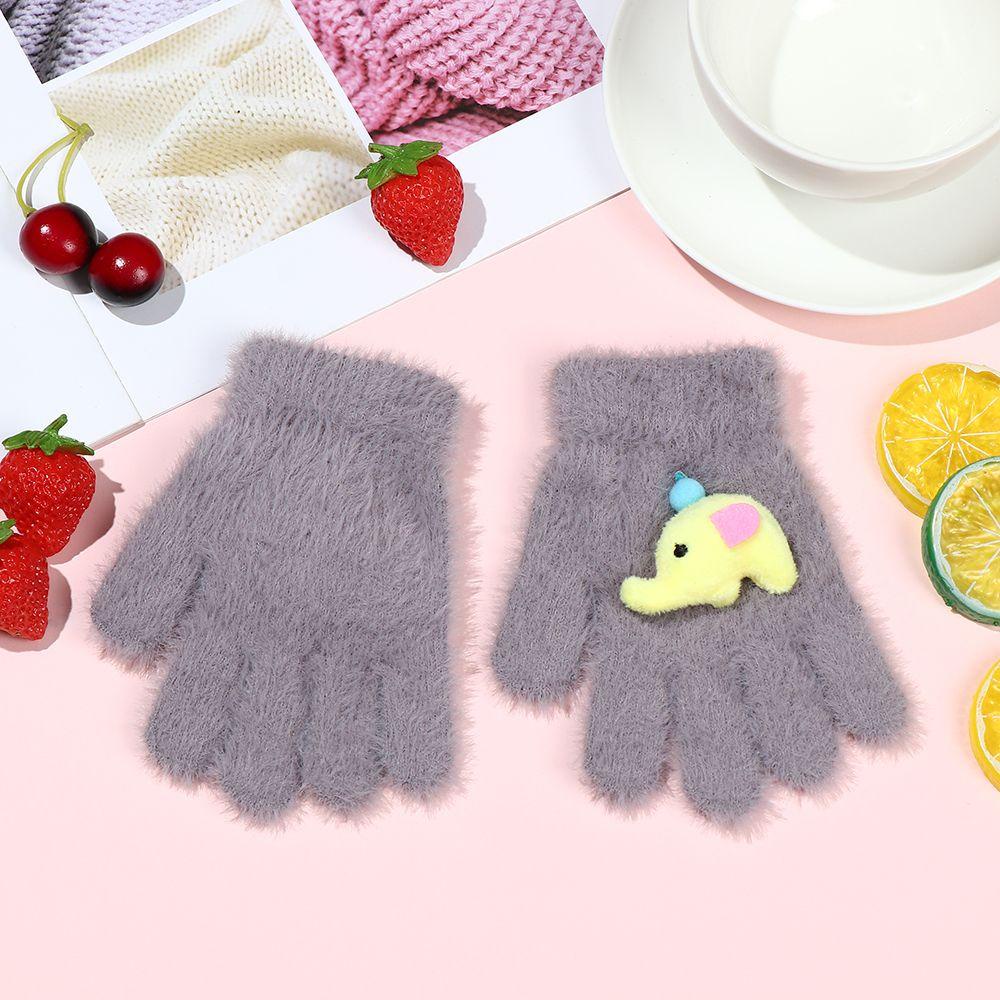 Găng Tay Hở Ngón Giữ Ấm Họa Tiết Hoạt Hình Dễ Thương MIHAN1 Cho Bé