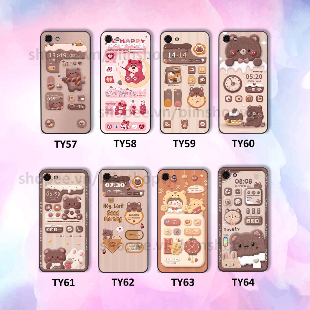 Ốp Vivo Y81 / Y83 in 3D icon gấu nổi siêu xinh, siêu đáng yêu, cá tính phong cách