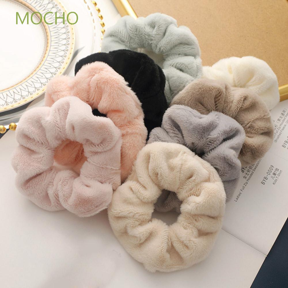 Dây Buộc Tóc Co Giãn Phối Lông Thỏ Giả Nhiều Màu Thời Trang Mùa Đông Cho Nữ