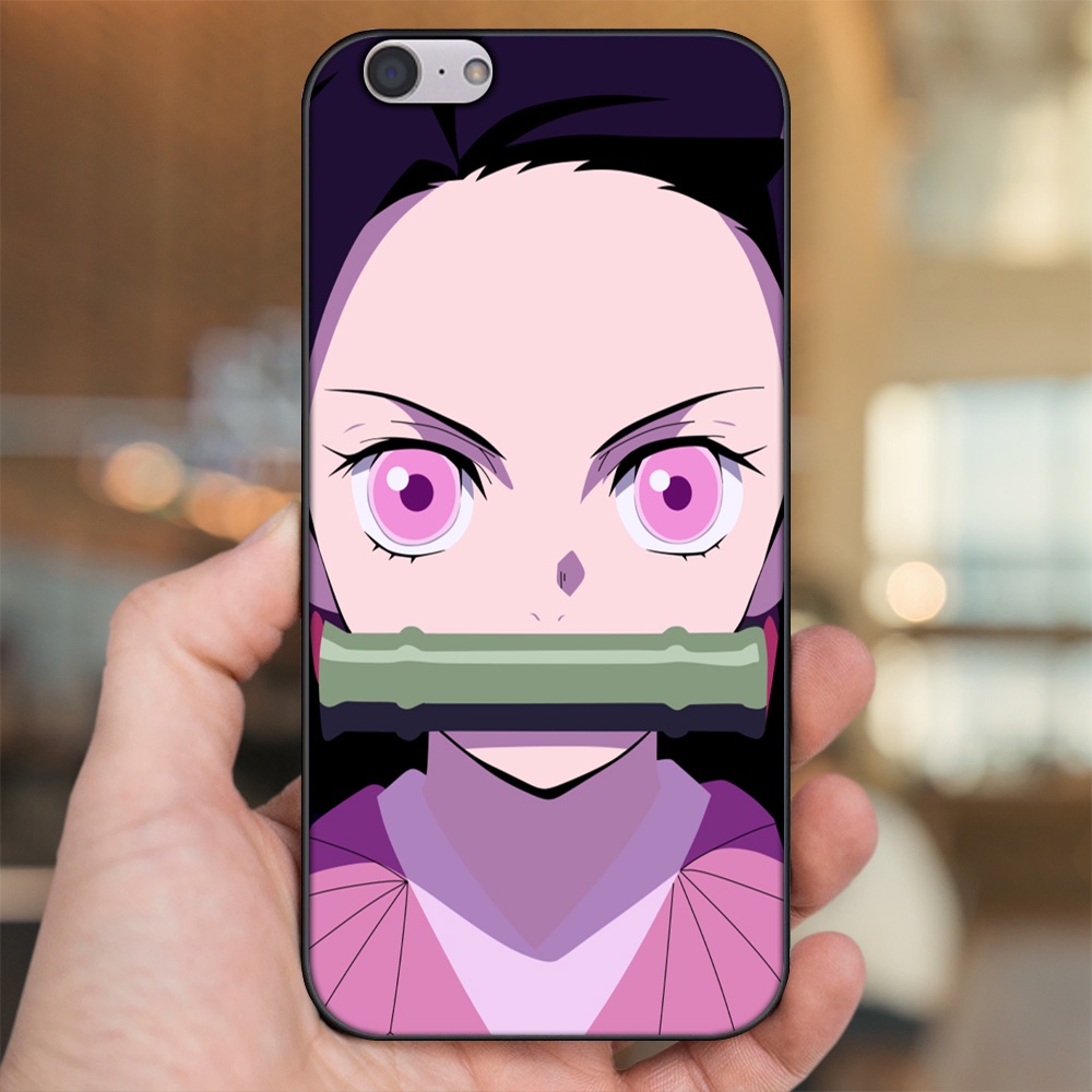 Ốp lưng Oppo A39, F3 Lite viền đen in hình Nezuko Kimetsu no Yaiba