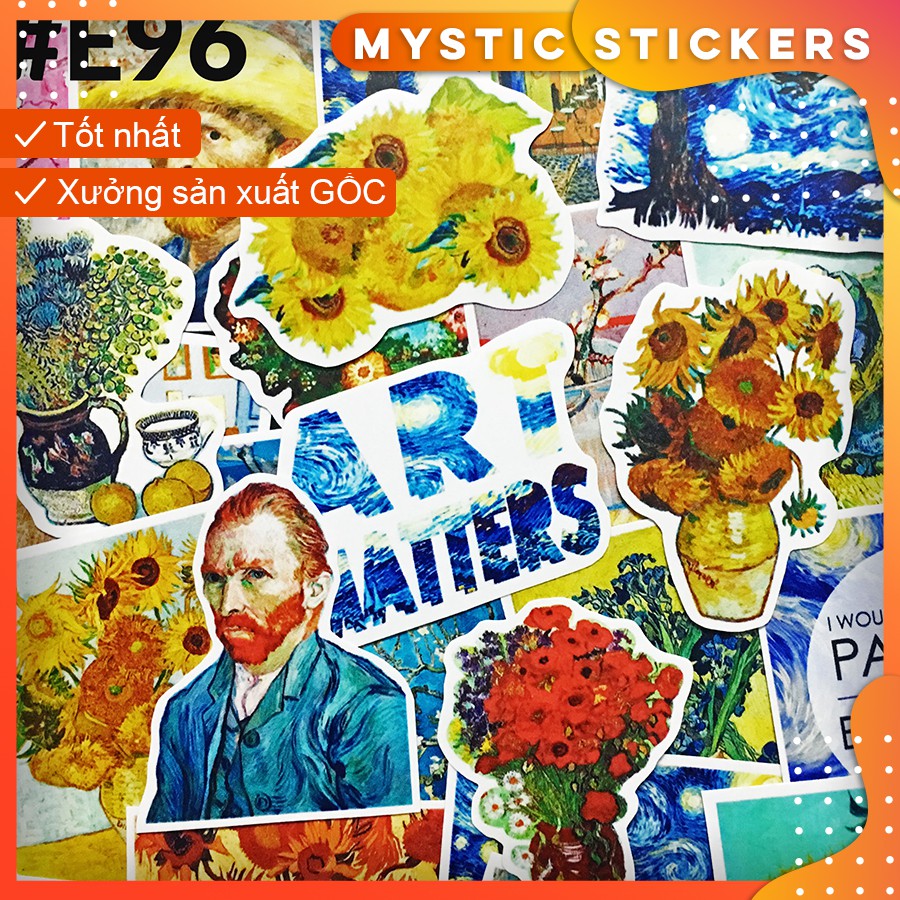 [ART - VAN GOGH#1] 127 Sticker chống nước/dán xe laptop mũ bảo hiểm vali...