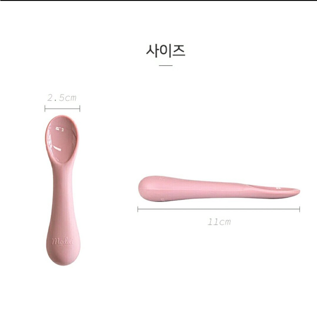 Thìa Ăn Dặm Silicon BABY SPOON BLUEMAMA MODUI Nội địa Hàn Bảo Vệ Sức Khỏe Cho Bé Yêu