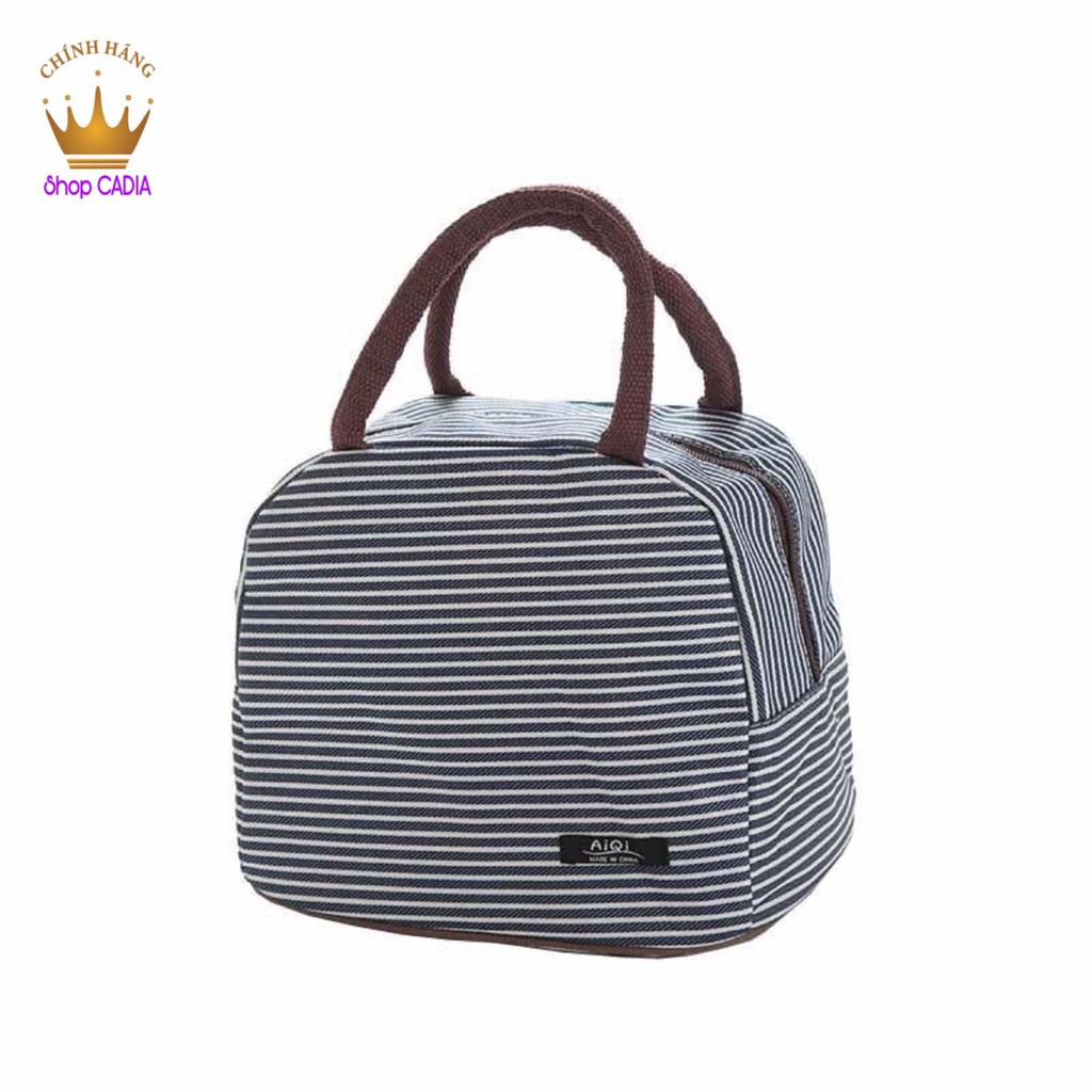 TÚI GIỮ NHIỆT ĐỰNG HỘP CƠM SỌC VẰN THỜI TRANG 3 LỚP GIỮ NHIỆT SANG TRỌNG TIỆN LỢI