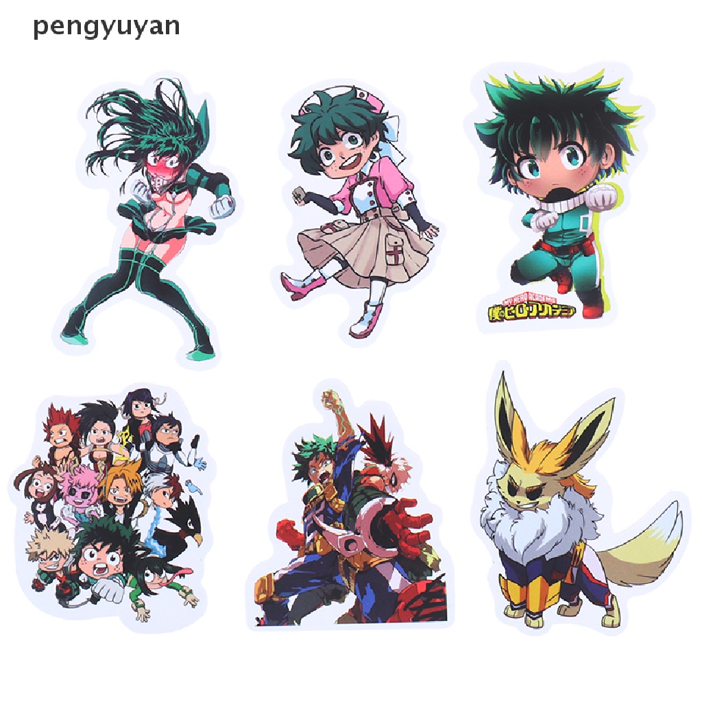 Bộ 50 Miếng Dán Trang Trí laptop Họa Tiết anime My Boku No Hero Dễ Thương