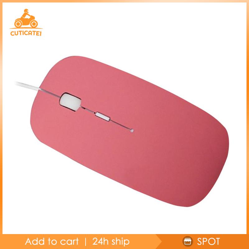 Chuột quang mỏng có dây USB cho PC Laptop Windows Apple - màu hồng