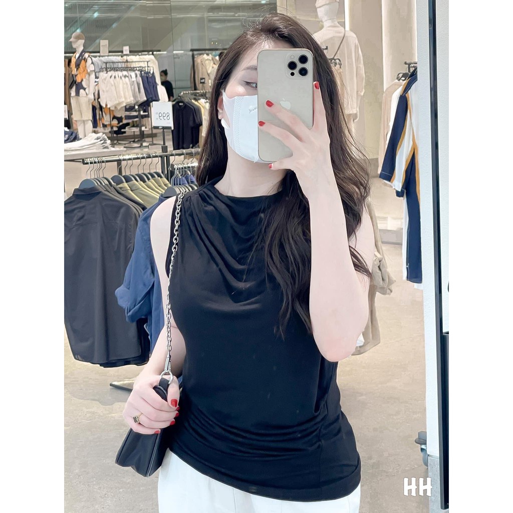 Aó phông nhúm chất cotton co dãn, áo dúm eo sang trọng - A53 | BigBuy360 - bigbuy360.vn