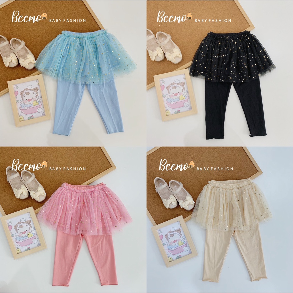 Quần legging bé gái chân vấy họa tiết ngôi sao Beemo 21Q028