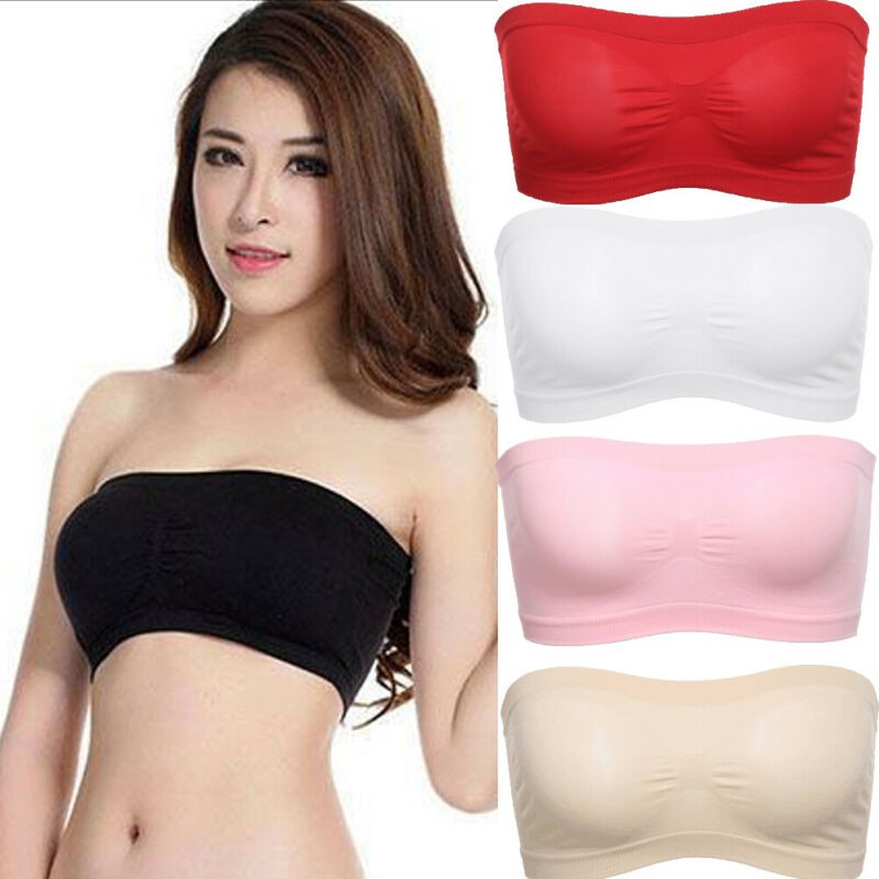 Womens Seamless Solid Ruched Elastic Bra