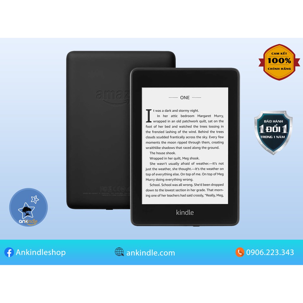 Máy đọc sách Kindle PaperWhite gen 4 (10th) 2019 - màn 6'' 300PPI, chống nước - New Seal 100%- 8GB/32GB