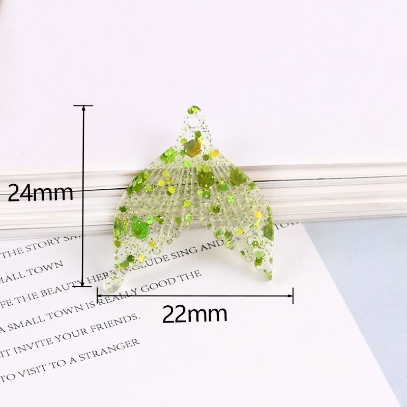 Bộ 10 Đuôi Cá Bằng Nhựa Resin Làm Mặt Vòng cổ/Khuyên Tai/Vòng cổ