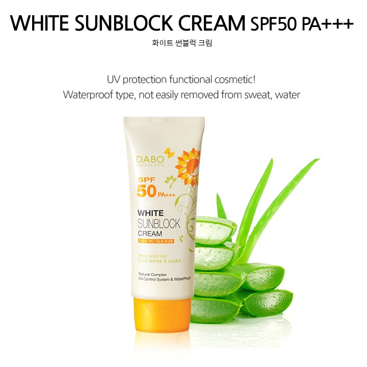 Kem Chống Nắng Hàn Quốc Dabo White Sunblock Cream SPF50 Chính Hãng