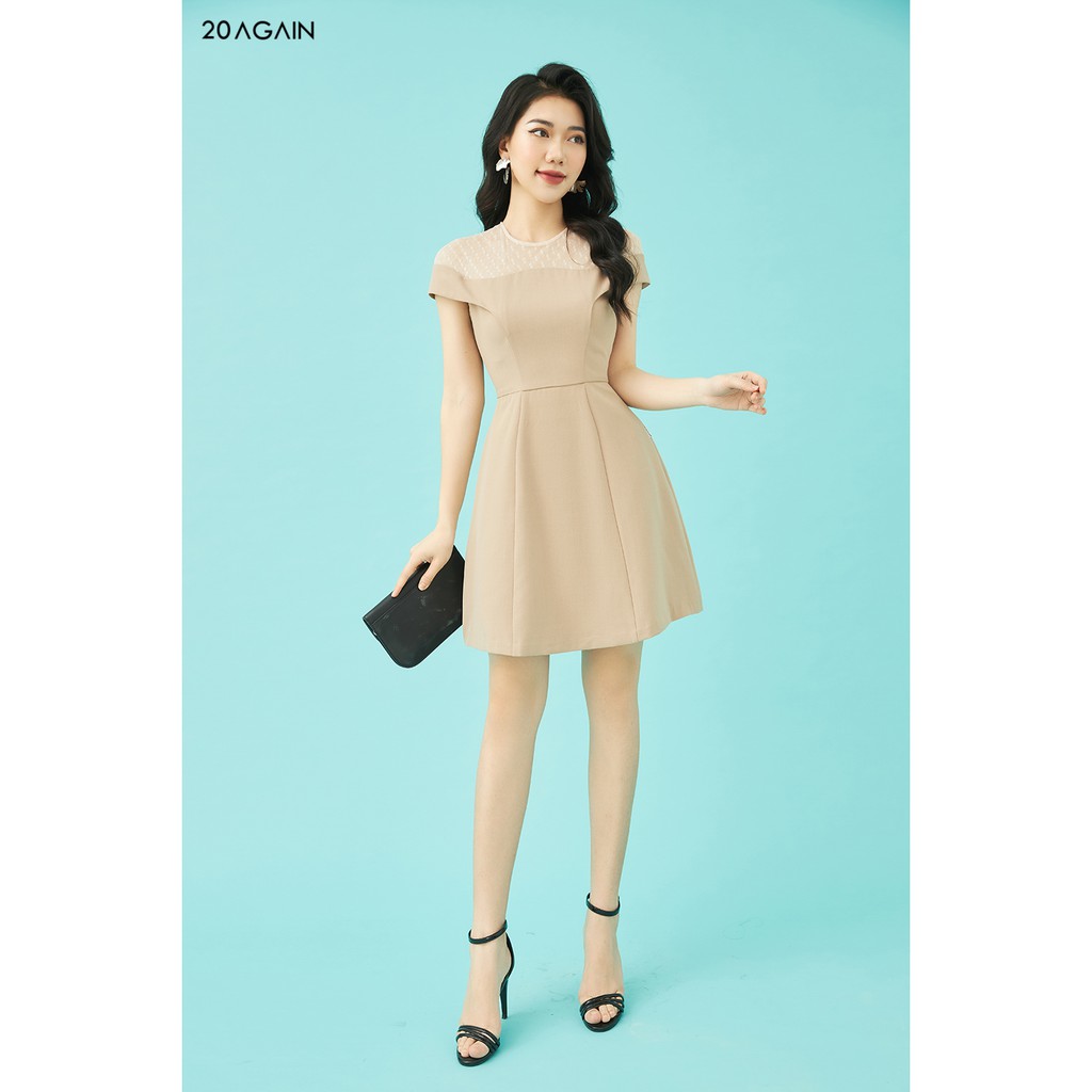 Đầm Xòe Phối Lưới 20AGAIN DEA1077 | BigBuy360 - bigbuy360.vn
