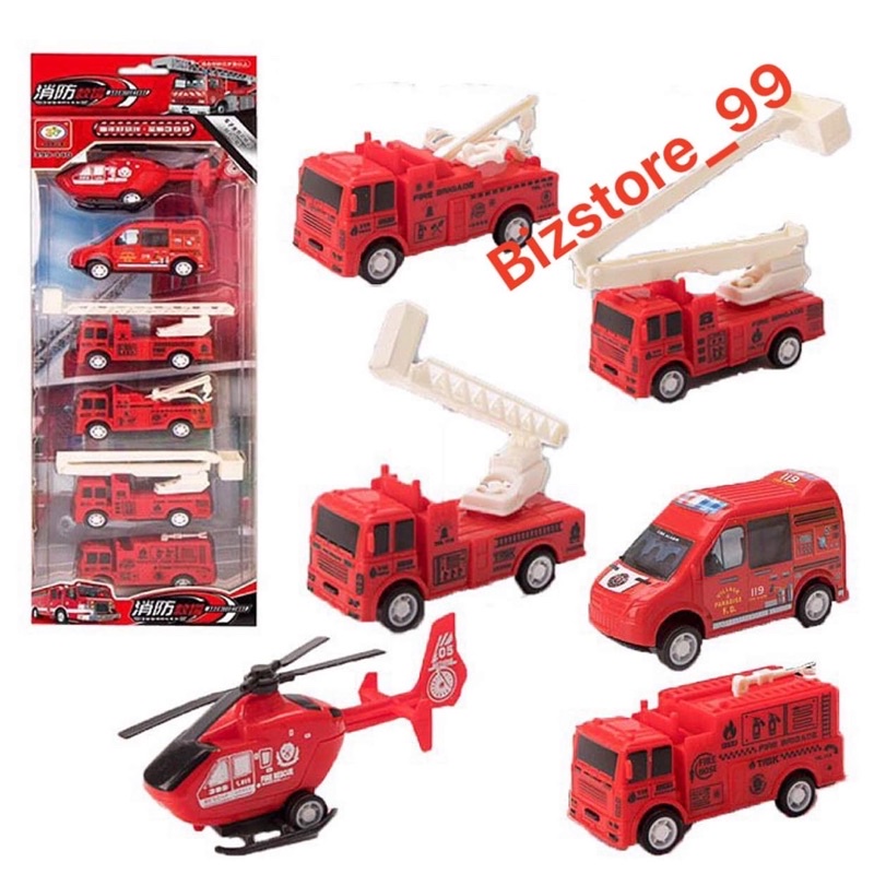 Đồ chơi bộ hộp sét 6 món ô tô máy bay chạy cót xin xò cho bé