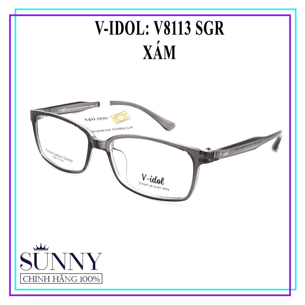 Gọng kính chính hãng V-idol V8113 màu sắc thời trang, thiết kế dễ đeo bảo vệ mắt