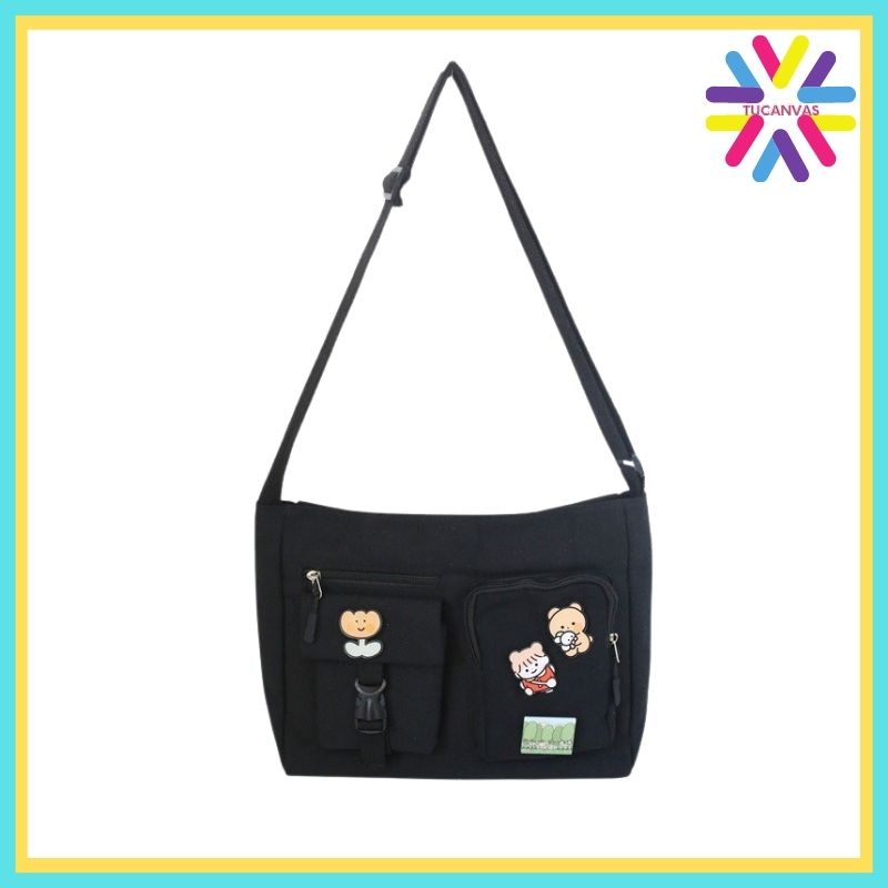 Túi tote túi vải canvas trơn đeo chéo đi học đi chơi giá rẻ phong cách Hàn Quốc thời trang Tucanvas TCV47