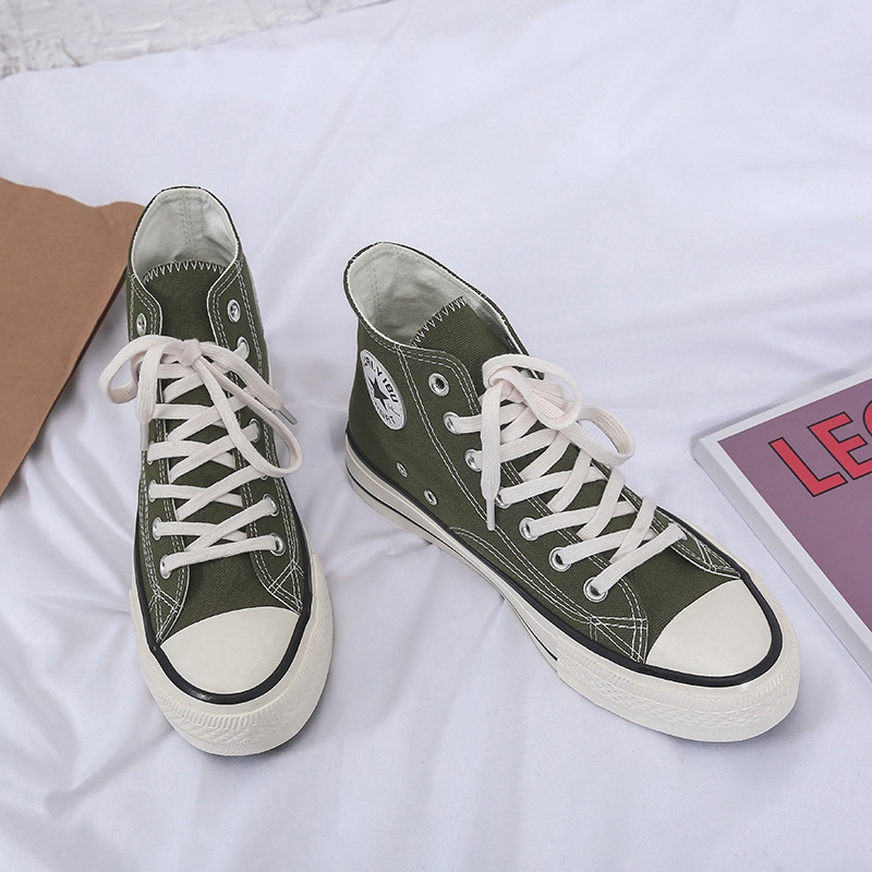 Giày vải canvas cổ cao thời trang phong cách cho các cặp đôi